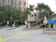 Entrances to different parts of the PTI with the central ramp linking to the bus terminus (September 2012)