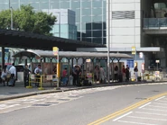 Stop view before disusing in 2017, the old type of Airport stop shelter can be seen (October 2017)