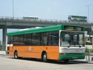 新巴丹尼士飛鏢巴士曾使用布牌，但已悉數更換為橙色電牌