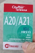 The single-trip ticket for Routes A20 and A21, a new fare of $34.5 was covered on after fare increase in June 2023
