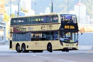 An Enviro500 MMC 12.8m (6493) on Route 20A was passing through HSR West Kowloon Station Boarding and Alighting Area