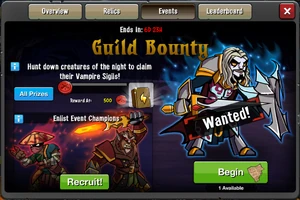 Event Guild Bounty window