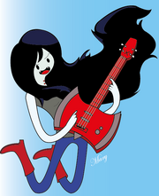 Marceline-tocando el bajo