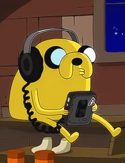 Jake con su reproductor de música