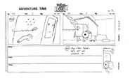 B.B. en el Storyboard del episodio BMO En Blanco y Negro