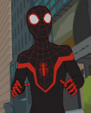 Miles as "Spy-D/Kid Arachnid/The Ultimate Spider-Man
