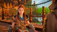 Aloy meeting Blameless Marad.