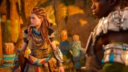 Varl talking to Aloy.