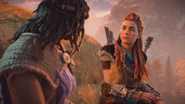 Olara talking to Aloy.