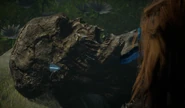 Aloy looking at the Focus.