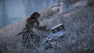 Maker's End (HZDR; 001).png (3.39 MB) Aloy looting the cache left by the mysterious stranger.