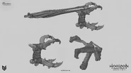 Oseram and Tenakth Blastsling concept art by Rumen Toshkov