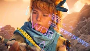 Aloy's Focus scanning her bow.