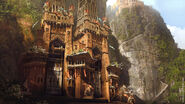 Concept art for Meridian's elevators.