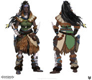 Concept art for Sona's clothing, on which the master variant is based, by Luc de Haan