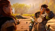 Varl talking to Aloy.