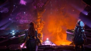Ourea looking at what HEPHAESTUS has done to the facility.