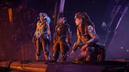 Ourea looking at what HEPHAESTUS has done to the facility.