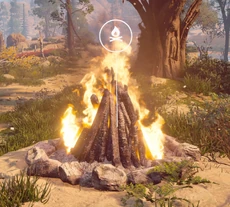 Костер с иконкой в Horizon Zero Dawn