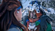 Aratak asking for a boon: to accompany Aloy and Ourea.