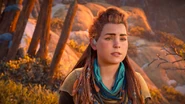 (But I will find you) Aloy sadly watching Rost leave.