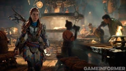 Game Informer Tavern.jpg (1.04 MB) Aloy in Chainscrape's tavern