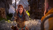 Aloy putting the ear defenders on.