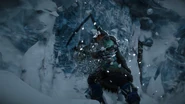 Aratak smashing a hole in the wall.