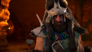 Ukan talking to Aloy about the Hunters Lodge.