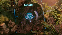 A road sign for Fall's Edge.