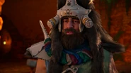 Ukan talking to Aloy about the Hunters Lodge.