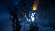 Aloy using the marker.