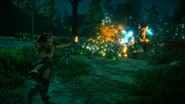 Aloy killing the Sawtooth.[1]