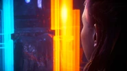 Aloy waiting for the copying to be complete.