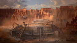 The Rustwash in the Old World, with the  being constructed.