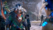 Aratak noting that with Ourea's support, he cannot refuse Aloy's challenge.