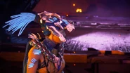 Ourea looking at what HEPHAESTUS has done to the facility.