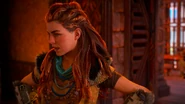 Aloy talking to Ligan.