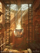 Concept art of Day's End's interior by Raja Nandepu.