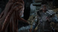 Varl talking to Aloy.