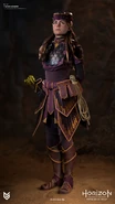Artwork of Aloy wearing the Carja Stalker Elite.[1]