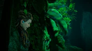 Aloy taking a moment to catch her breath.