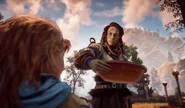 The Nora mother turning away from Aloy.