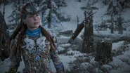 Aloy talking to Aratak.