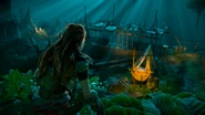 Aloy overlooking the Eclipse Base.