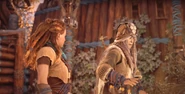 Teersa explaining the event to Aloy.