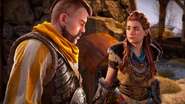 Erend and Aloy agreeing to follow the map.