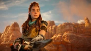 Aloy interrogating Olin.
