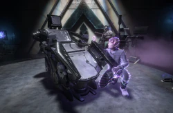 Somptow and the medical chair used for Faro's treatment.