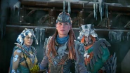 Aloy, Ourea and Aratak devising a plan.